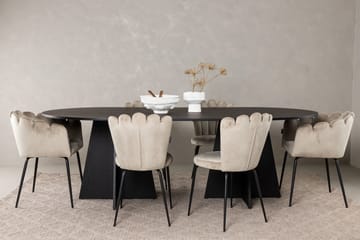 Matgrupp Manciat  230 cm Oval med 4 Limhamn stolar - Beige - Möbler - Bord & matgrupp - Matgrupp