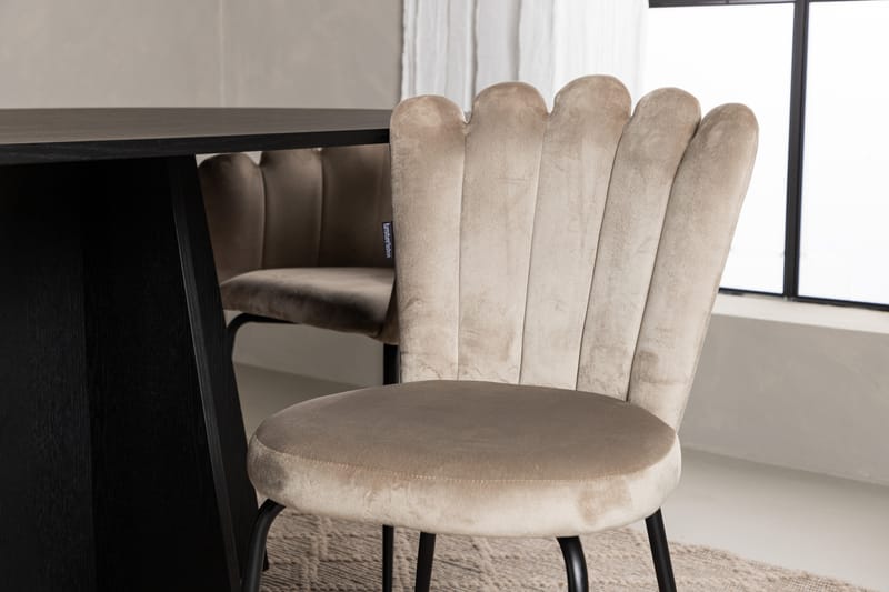 Matgrupp Manciat  230 cm Oval med 4 Limhamn stolar - Beige - Möbler - Bord & matgrupp - Matgrupp
