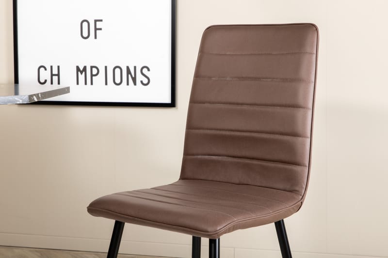 Matgrupp Marai 110 cm Rund inkl 4 Donmon Stolar - Svart/Brun - Matgrupp