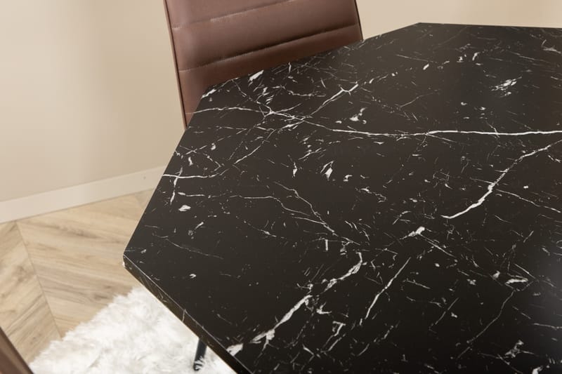 Matgrupp Marai 110 cm Rund inkl 4 Donmon Stolar - Svart/Brun - Matgrupp