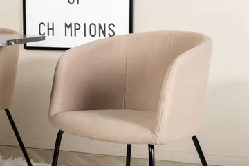 Marbs Matgrupp 110 cm Rund inkl 4 Berita Stolar - Svart/Beige - Möbler - Bord & matgrupp - Matgrupp