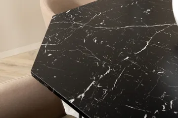 Marbs Matgrupp 110 cm Rund inkl 4 Berita Stolar - Svart/Beige - Möbler - Bord & matgrupp - Matgrupp