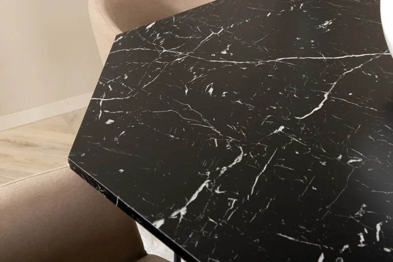 Marbs Matgrupp 110 cm Rund inkl 4 Berita Stolar - Svart/Beige - Möbler - Bord & matgrupp - Matgrupp