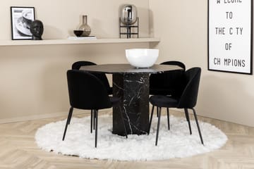 Marbs Matgrupp 110 cm Rund inkl 4 Foyos Stolar - Svart - Möbler - Bord & matgrupp - Matgrupp