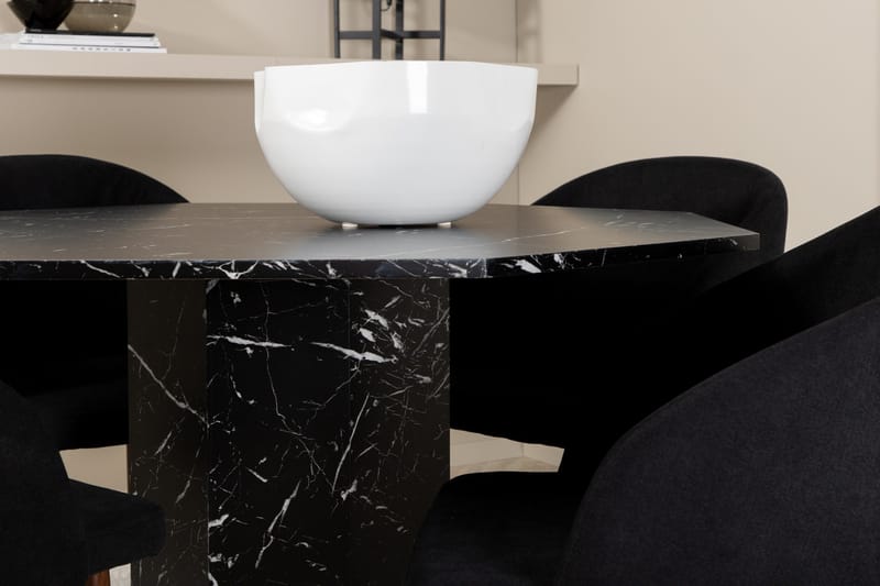 Marbs Matgrupp 110 cm Rund inkl 4 Kullersbro Stolar - Svart/Brun - Möbler - Bord & matgrupp - Matgrupp