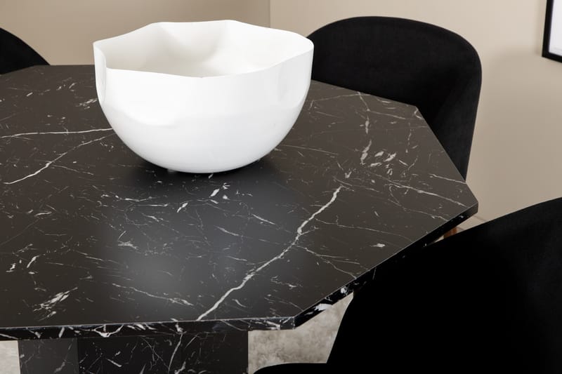 Marbs Matgrupp 110 cm Rund inkl 4 Kullersbro Stolar - Svart/Brun - Möbler - Bord & matgrupp - Matgrupp