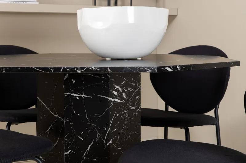 Marbs Matgrupp 110 cm Rund inkl 4 Moncoll Stolar - Svart - Möbler - Bord & matgrupp - Matgrupp