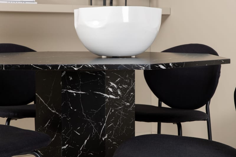 Marbs Matgrupp 110 cm Rund inkl 4 Moncoll Stolar - Svart - Möbler - Bord & matgrupp - Matgrupp