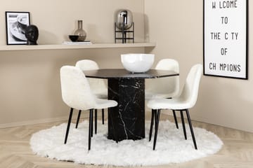 Marbs Matgrupp 110 cm Rund inkl 4 Pontus Stolar - Svart/Vit - Möbler - Bord & matgrupp - Matgrupp