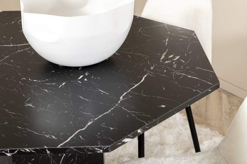 Marbs Matgrupp 110 cm Rund inkl 4 Pontus Stolar - Svart/Vit - Möbler - Bord & matgrupp - Matgrupp