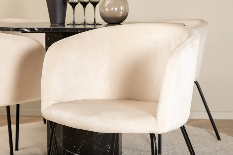 Marbs runt matbord med 4st Berit matstol - Möbler - Bord & matgrupp - Matgrupp