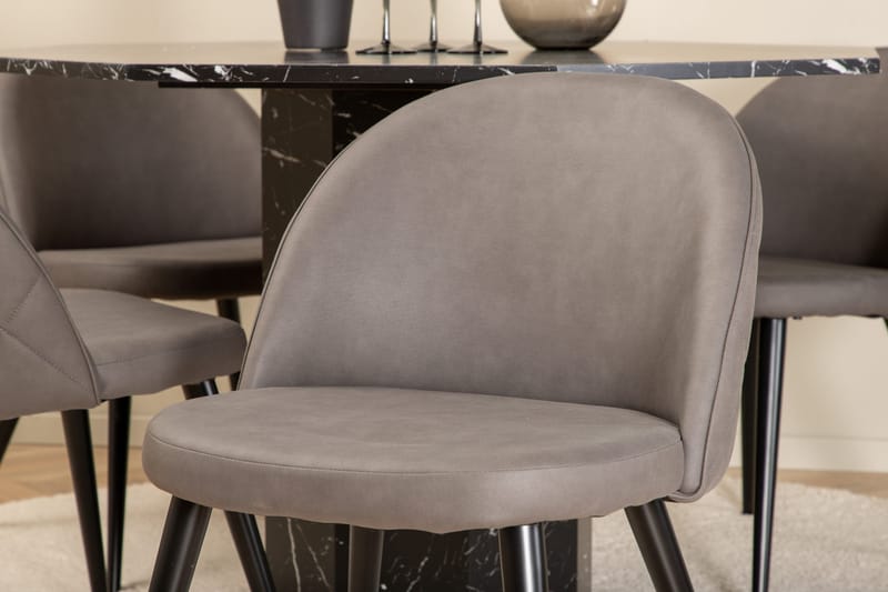 Marbs runt matbord med 4st Velvet matstol - Möbler - Bord & matgrupp - Matgrupp