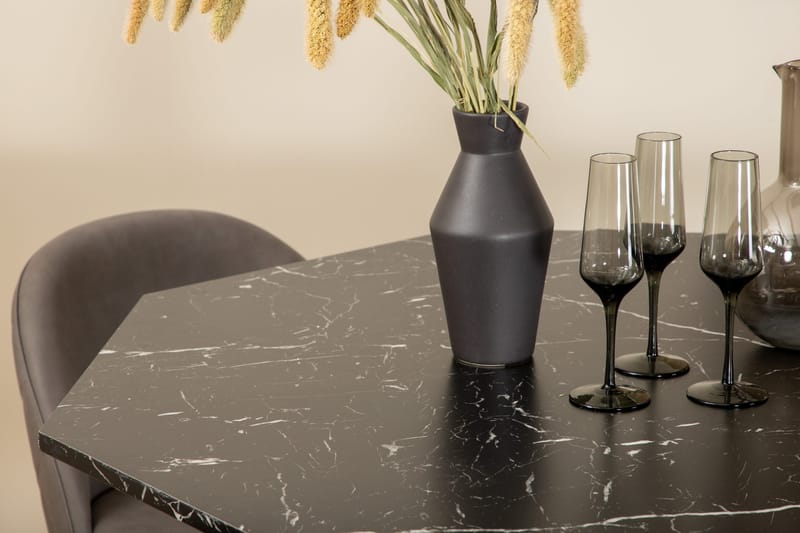 Marbs runt matbord med 4st Velvet matstol - Möbler - Bord & matgrupp - Matgrupp