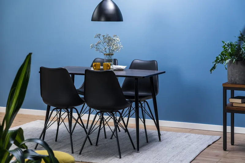 Marcelen Matgrupp 120 cm med 4 Nibe Stol - Brun/Svart - Möbler - Bord & matgrupp - Matgrupp