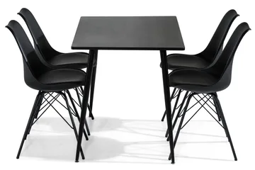 Marcelen Matgrupp 120 cm med 4 Nibe Stol - Brun/Svart - Möbler - Bord & matgrupp - Matgrupp