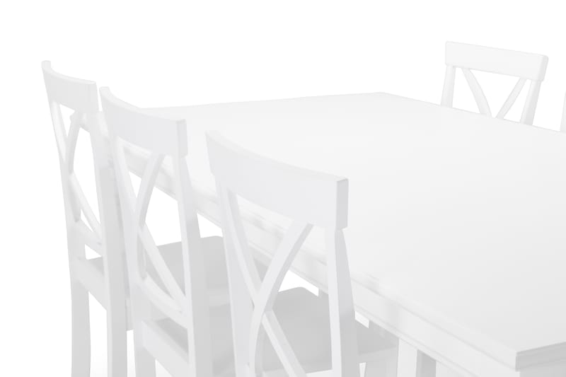 Matbord Hampton med 6 st Nadica stolar - Vit - Matgrupp
