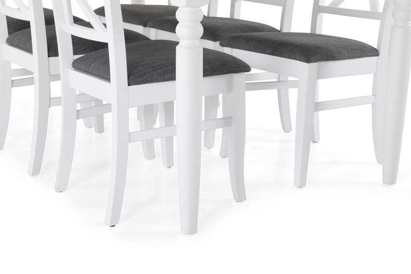 Matbord Hampton med 6 st Twain stolar - Vit - Matgrupp