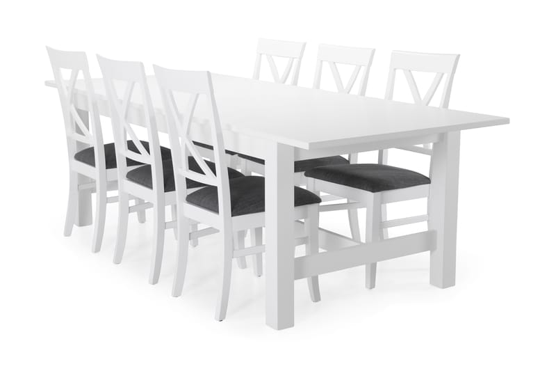Matbord Isadora med 6 st Twain stolar - Vit - Matgrupp