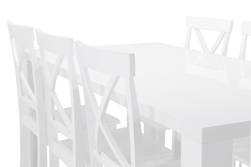 Matbord Jack med 6 st Nadica stolar - Vit - Matgrupp