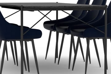Matbord Leeling 200 cm med 6st Köksstol Bergviken - Svart - Möbler - Bord & matgrupp - Matgrupp