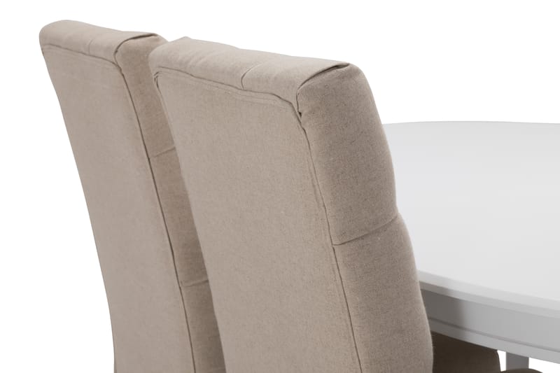 Matbord Lowisa Förlängningsbart 150 cm Ovalt - Vit|Beige - Möbler - Bord & matgrupp - Matgrupp