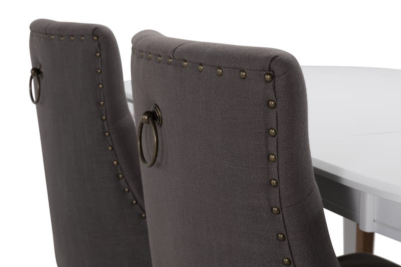 Matbord Lowisa Förlängningsbart 150 cm Ovalt - Vit|Beige|Grå - Möbler - Bord & matgrupp - Matgrupp