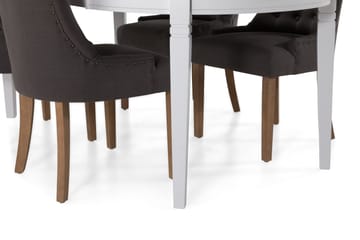 Matbord Lowisa Förlängningsbart 150 cm Ovalt - Vit|Beige|Grå - Möbler - Bord & matgrupp - Matgrupp