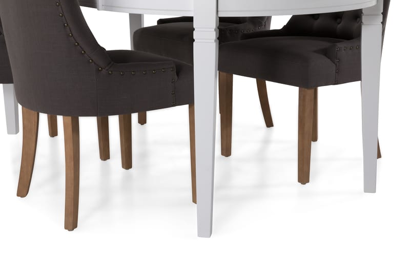 Matbord Lowisa Förlängningsbart 150 cm Ovalt - Vit|Beige|Grå - Möbler - Bord & matgrupp - Matgrupp