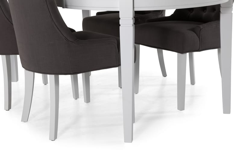 Matbord Lowisa Förlängningsbart 150 cm Ovalt - Vit|Svart|Grå - Möbler - Bord & matgrupp - Matgrupp
