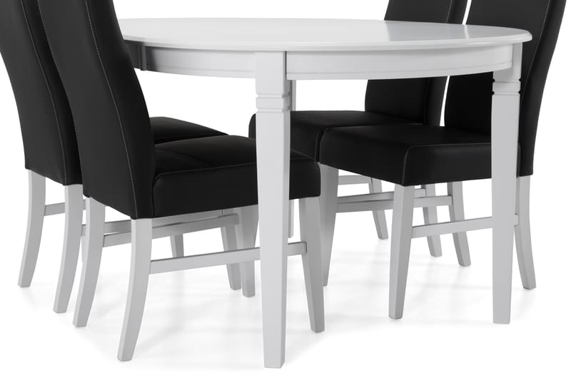 Matbord Lowisa med 4 st Max stolar - Vit/Svart - Matgrupp