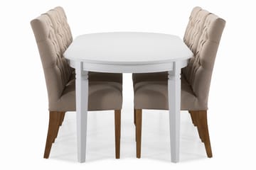 Matbord Lowisa med 6 st Emmie stolar - Beige|Vit - Möbler - Bord & matgrupp - Matgrupp