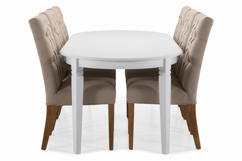 Matbord Lowisa med 6 st Emmie stolar - Beige|Vit - Möbler - Bord & matgrupp - Matgrupp