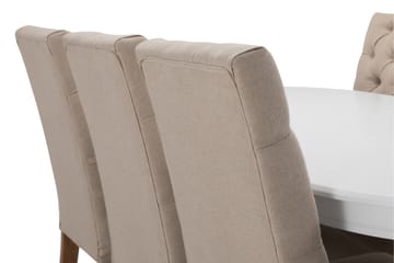 Matbord Lowisa med 6 st Emmie stolar - Beige|Vit - Möbler - Bord & matgrupp - Matgrupp