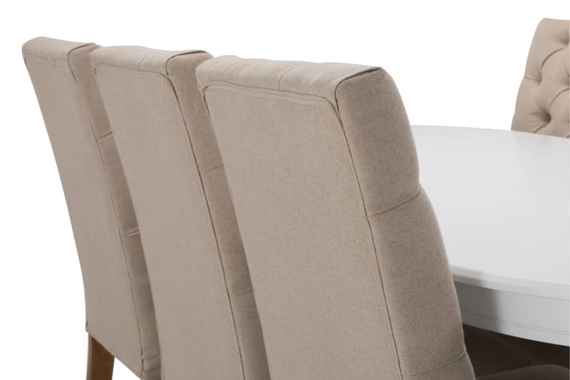 Matbord Lowisa med 6 st Emmie stolar - Beige|Vit - Möbler - Bord & matgrupp - Matgrupp