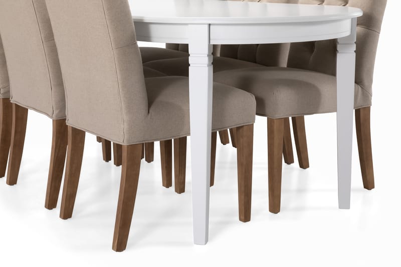 Matbord Lowisa med 6 st Emmie stolar - Beige|Vit - Möbler - Bord & matgrupp - Matgrupp