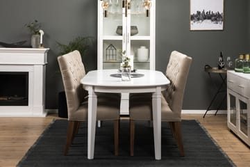 Matbord Lowisa med 6 st Emmie stolar - Beige|Vit - Möbler - Bord & matgrupp - Matgrupp