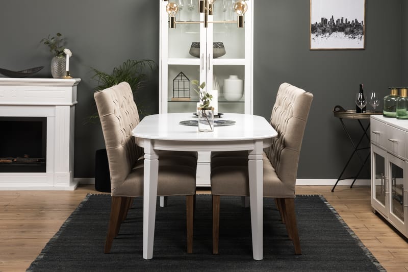 Matbord Lowisa med 6 st Emmie stolar - Beige|Vit - Möbler - Bord & matgrupp - Matgrupp