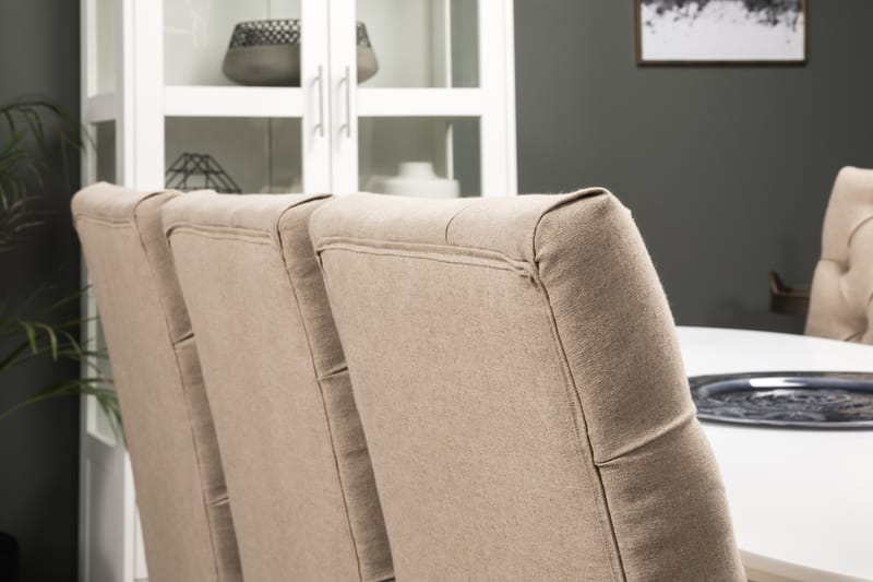 Matbord Lowisa med 6 st Emmie stolar - Beige|Vit - Möbler - Bord & matgrupp - Matgrupp