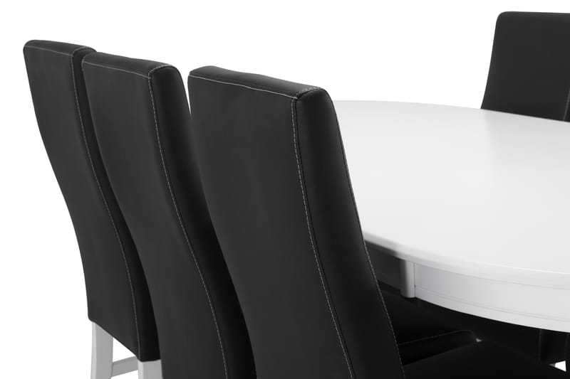 Matbord Lowisa med 6 st Max stolar - Vit|Svart - Matgrupp