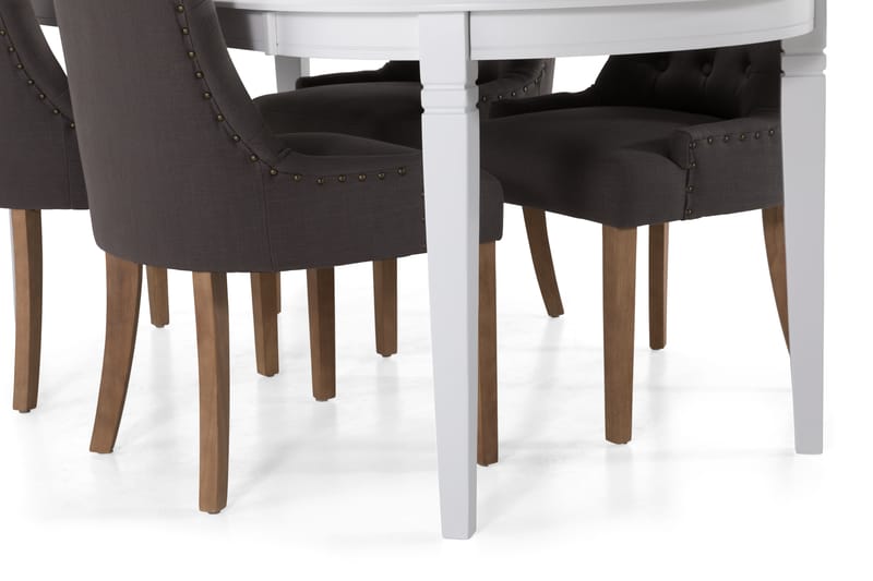 Matbord Lowisa med 6 st Ophelia stolar - Grå|Vit - Matgrupp