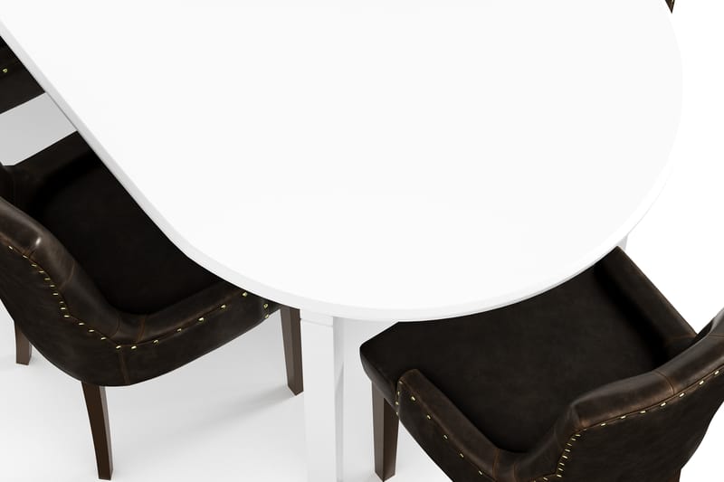 Matbord Lowisa med 6 st Tuva stolar - Vit|Brun - Matgrupp