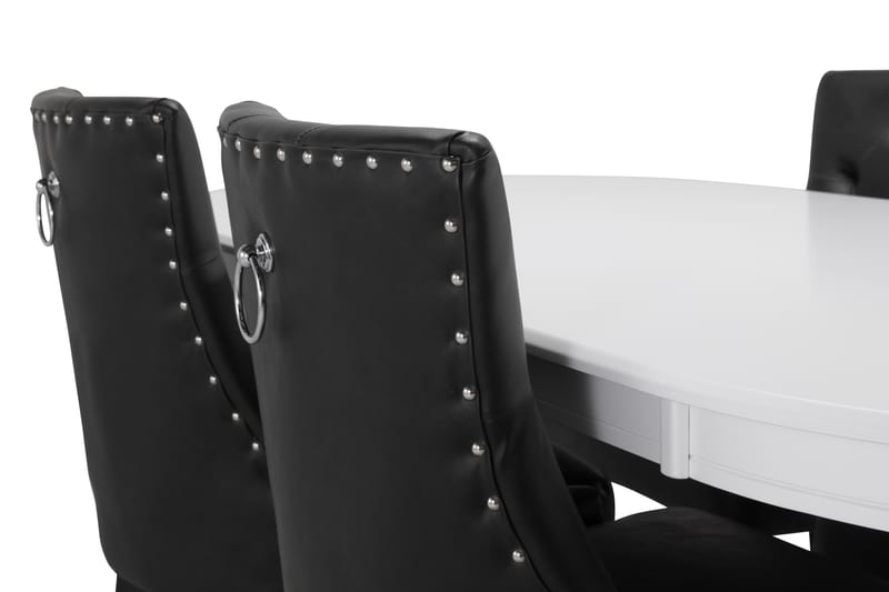 Matbord Lowisa med 6 st Tuva stolar - Vit|Svart - Matgrupp