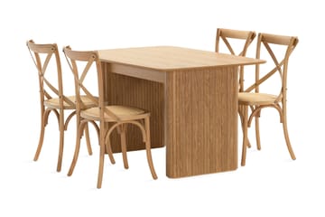 Matbord Navjot 140 cm med 4st Matstol Prumerland - Ek - Möbler - Bord & matgrupp - Matgrupp