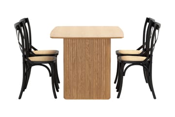 Matbord Navjot 140 cm med 4st Matstol Prumerland - Ek - Möbler - Bord & matgrupp - Matgrupp