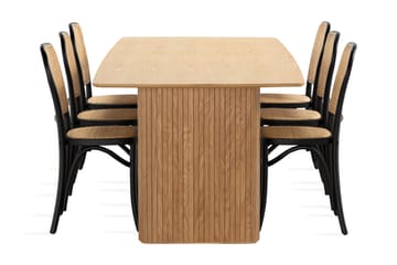 Matbord Navjot 240 cm med 6st Matstol Degors - Ek - Möbler - Bord & matgrupp - Matgrupp