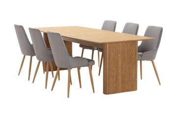 Matbord Navjot 240 cm med 6st Matstol Trym - Ek - Möbler - Bord & matgrupp - Matgrupp