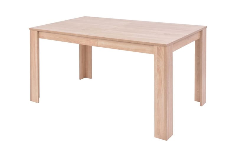 Matbord och matstolar 7 delar konstläder ek gräddvit - Brun - Matgrupp
