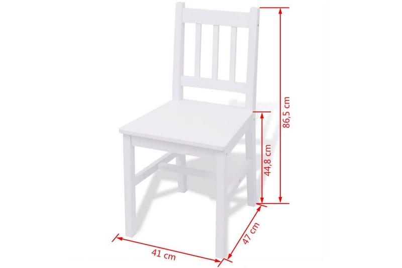 Matbord och stolar 3 delar furu vit - Vit - Matgrupp