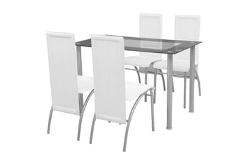 Matbord och stolar 5 delar vit