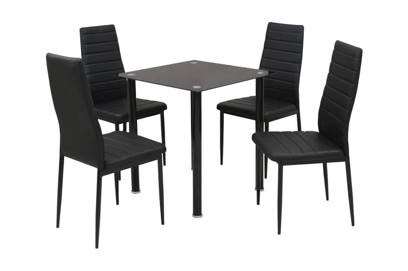 Matbord och stolar fem delar svart - Svart - Matgrupp